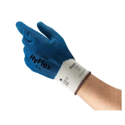 Ansell HyFlex 11-919 Mechanikschutzhandschuhe mit Nitril-Beschichtung weiß/blau, VE 12 Paar