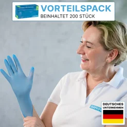 ARNOMED CLASSIC NITRIL BLUE 200er Nitrilhandschuhe blau puderfrei, VE 200 Stück
