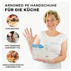 ARNOMED POLYGLOVE BOX PE-Einmalhandschuhe transparent, VE 100 Stück