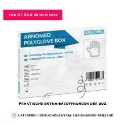 ARNOMED POLYGLOVE BOX PE-Einmalhandschuhe transparent, VE 100 Stück