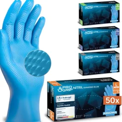 ARNOMED PROGRIP NITRIL DIAMOND BLUE Nitrilhandschuhe blau puderfrei, VE 50 Stück