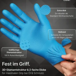 ARNOMED PROGRIP NITRIL DIAMOND BLUE Nitrilhandschuhe blau puderfrei, VE 50 Stück