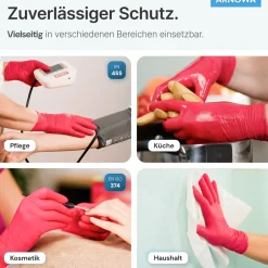 ARNOMED RAINBOW NITRIL LAVA RED Nitrilhandschuhe rot puderfrei, VE 100 Stück