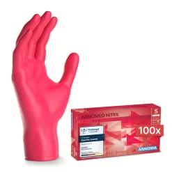 ARNOMED RAINBOW NITRIL LAVA RED Nitrilhandschuhe rot puderfrei, VE 100 Stück