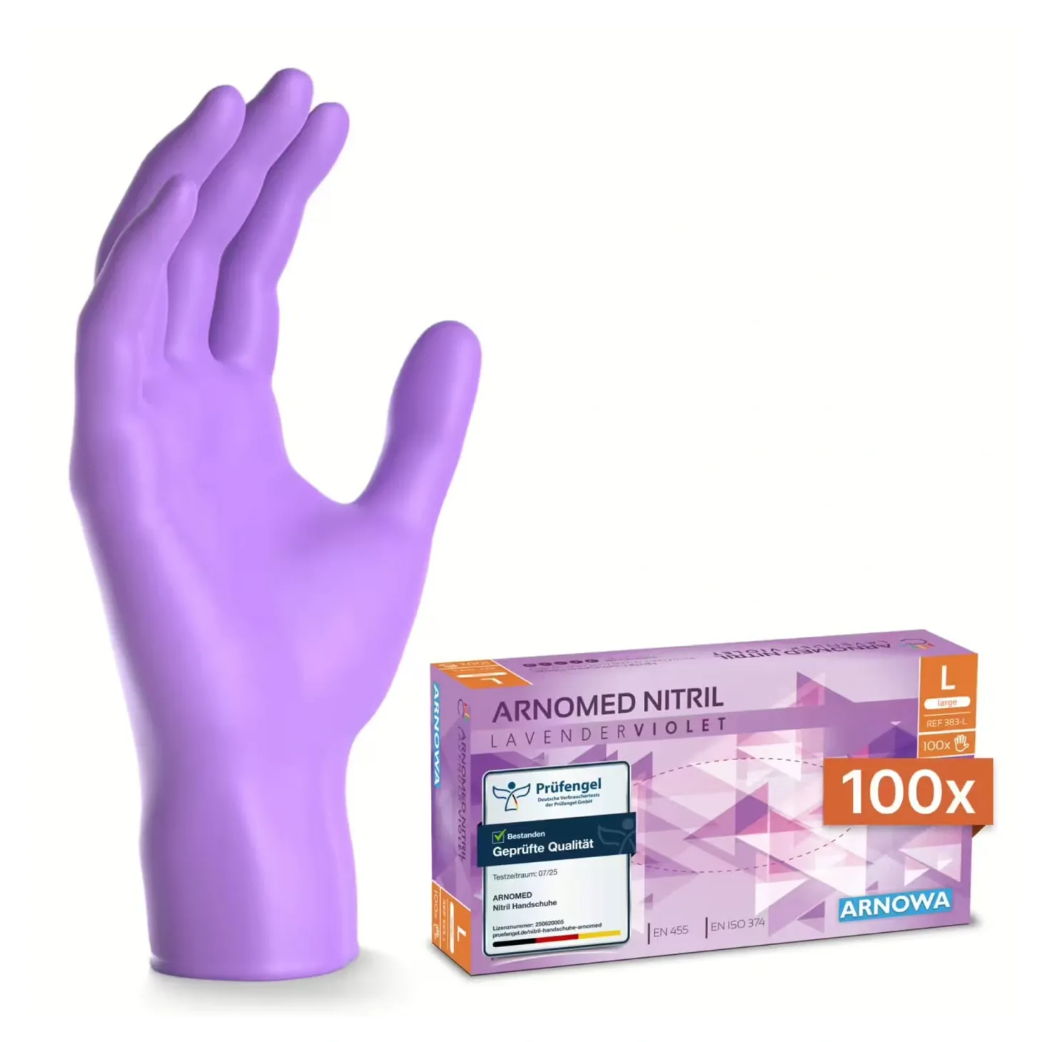 ARNOMED RAINBOW NITRIL LAVENDER VIOLET Nitrilhandschuhe lila puderfrei, VE 100 Stück