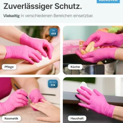 ARNOMED RAINBOW NITRIL MAGNOLIA PINK Nitrilhandschuhe pink puderfrei, VE 100 Stück