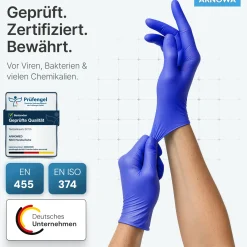 ARNOMED RAINBOW NITRIL OCEAN BLUE Nitrilhandschuhe blau puderfrei, VE 100 Stück