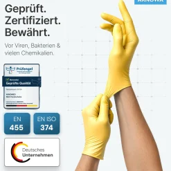 ARNOMED RAINBOW NITRIL SUNFLOWER YELLOW Nitrilhandschuhe gelb puderfrei, VE 100 Stück
