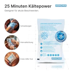 ARNOMED Sofort-Kühlpack zur Kältebehandlung, Einweg, 5 Stück