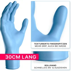ARNOMED XTRA LONG NITRIL BLUE Nitrilhandschuhe blau puderfrei, VE 100 Stück