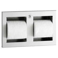 Bobrick B-35883 TrimLine WC-Papierrollenhalter für 2 Rollen zum Wandeinbau, abschließbar