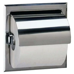 Bobrick B-6697 WC-Papierrollenhalter mit Abdeckung für Einzelrolle, Wandeinbau