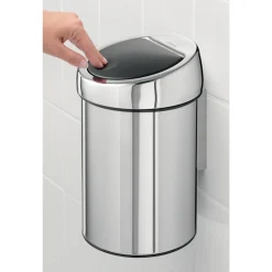 Brabantia Touch Bin Kosmetik-Wandabfalleimer 3 Liter Edelstahl