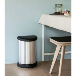 Curver Deco Bin Metallic's Tretabfallbehälter halbrund 15 Liter