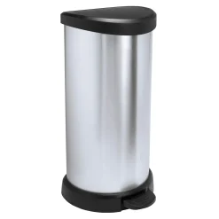 Curver Deco Bin Metallic's Tretabfallbehälter halbrund 40 Liter