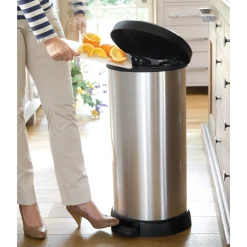 Curver Deco Bin Metallic's Tretabfallbehälter halbrund 40 Liter