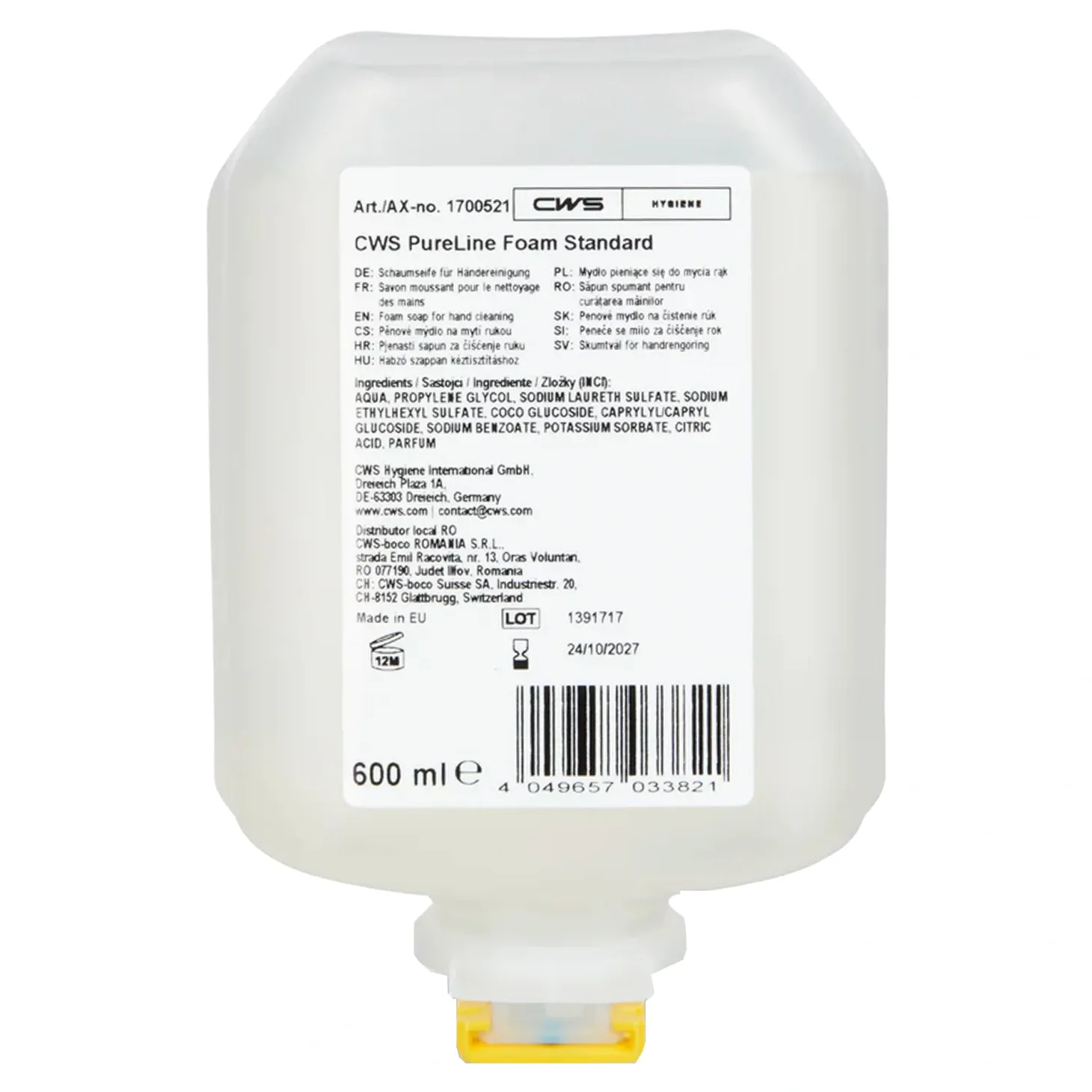 CWS PureLine Foam Standard Schaumseife 8 x 600 ml