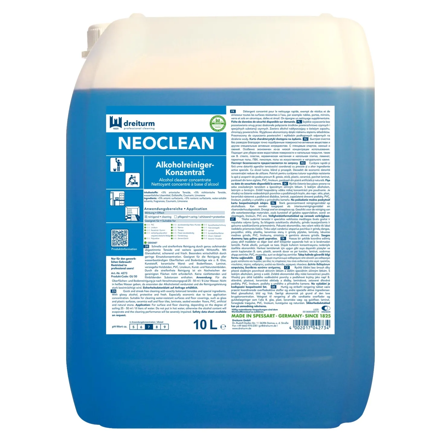 Dreiturm NEOCLEAN Alkoholreiniger-Konzentrat Universalreiniger