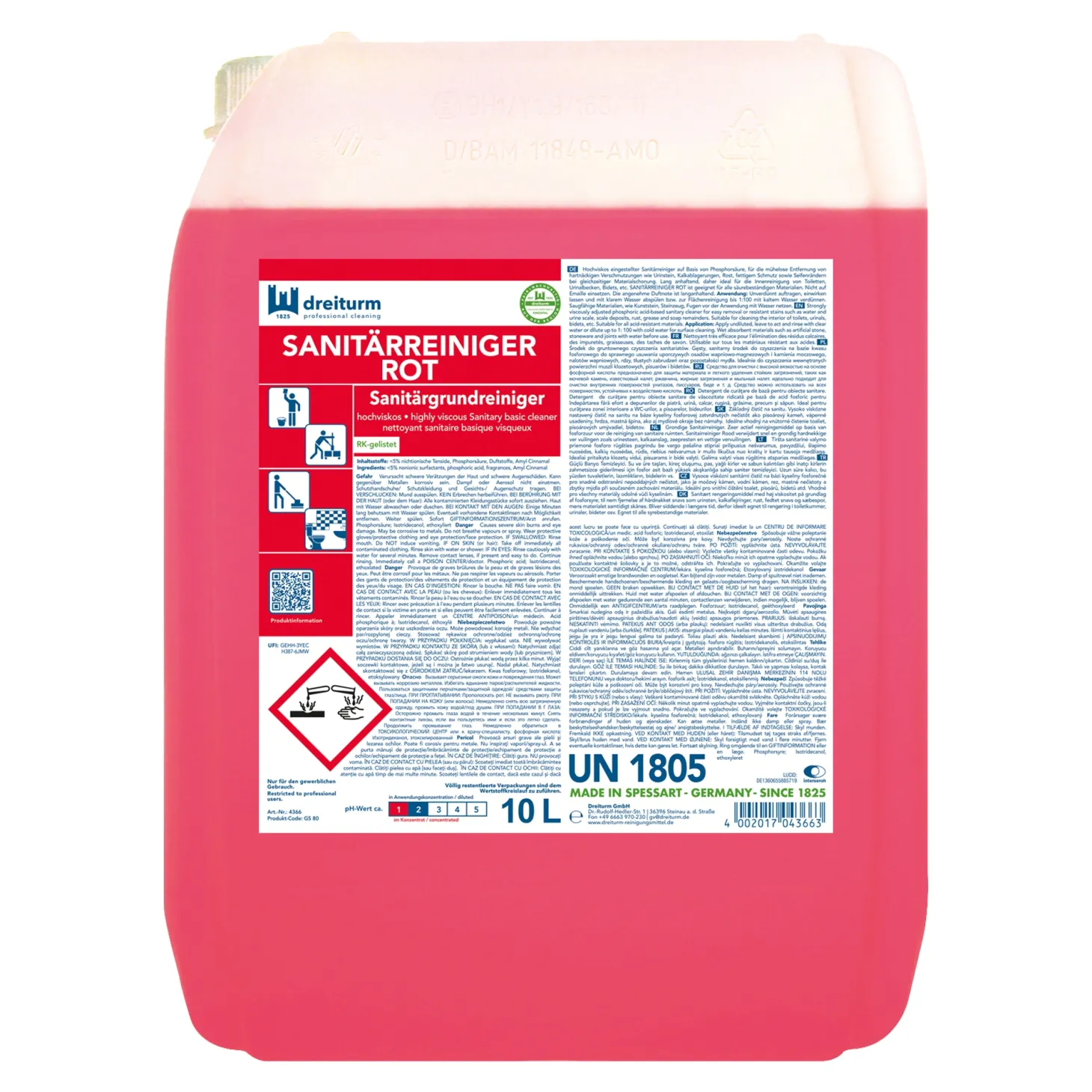Dreiturm SANITÄRREINIGER ROT Sanitärgrundreiniger