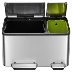 EKO EcoCasa Tretmülltrenner Edelstahl 1x30 und 1x15 Liter