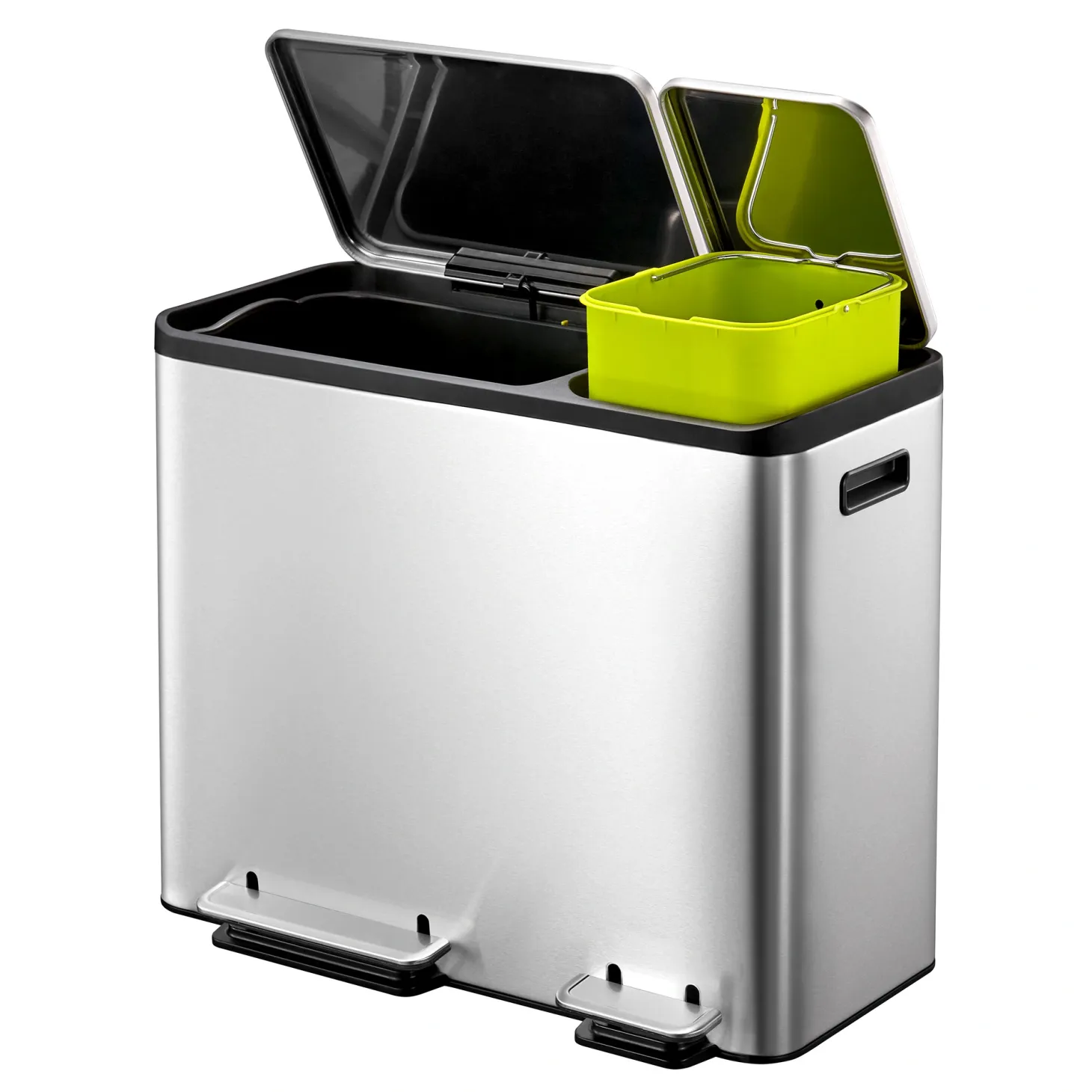 EKO EcoCasa Tretmülltrenner Edelstahl 1x30 und 1x15 Liter
