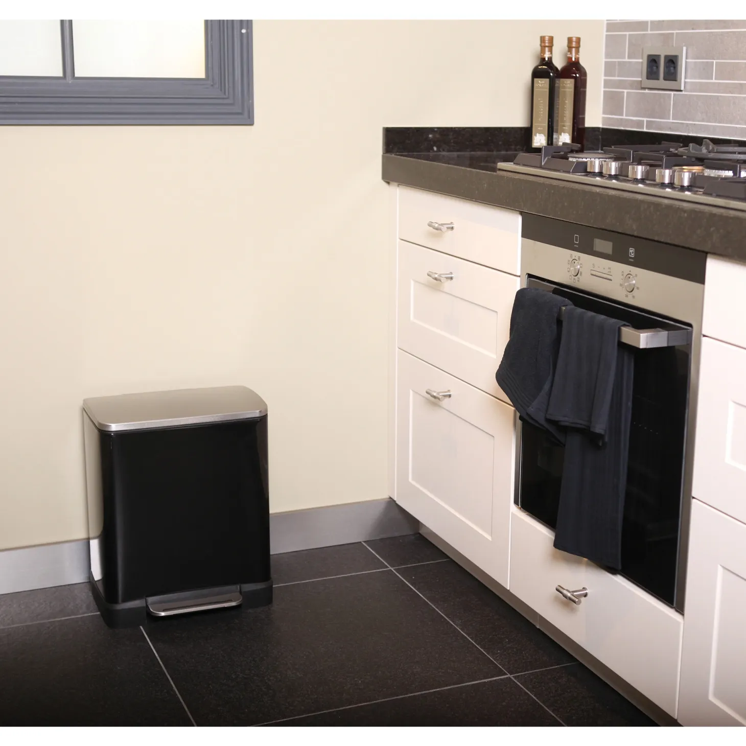 EKO E-Cube Recycling Tretmülltrenner Edelstahl 1x10 und 1x9 Liter