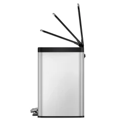 EKO Essential 2 Recycler Treteimer 2 x 15 Liter Klappdeckel Edelstahl mit Pedal