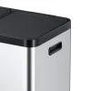 EKO Essential 1 Recycler Treteimer 3 x 20 Liter Klappdeckel Edelstahl mit Pedal