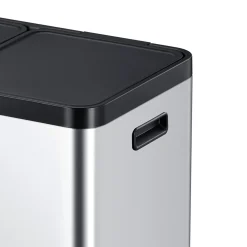 EKO Essential 1 Recycler Treteimer 3 x 20 Liter Klappdeckel Edelstahl mit Pedal
