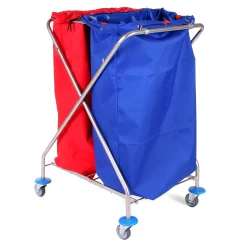 Floorstar Papierwagen, verchromt 2 x 120 Liter