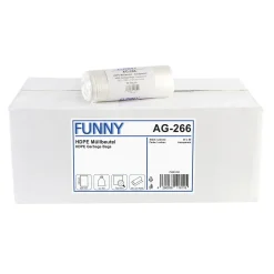 FUNNY HDPE Müllbeutel 60 Liter extra, natur, 6 my
