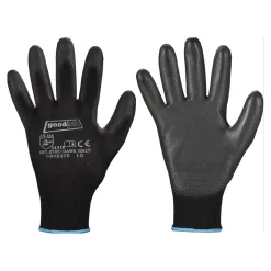Goodjob Dark Grip 0703 Feinstrickhandschuhe mit Polyurethan-Beschichtung schwarz, VE 240 Paar
