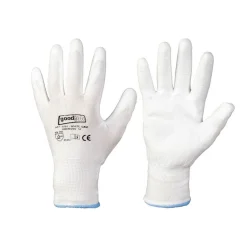 Goodjob White Grip 0701 Feinstrickhandschuhe mit Polyurethan-Beschichtung weiß, VE 240 Paar