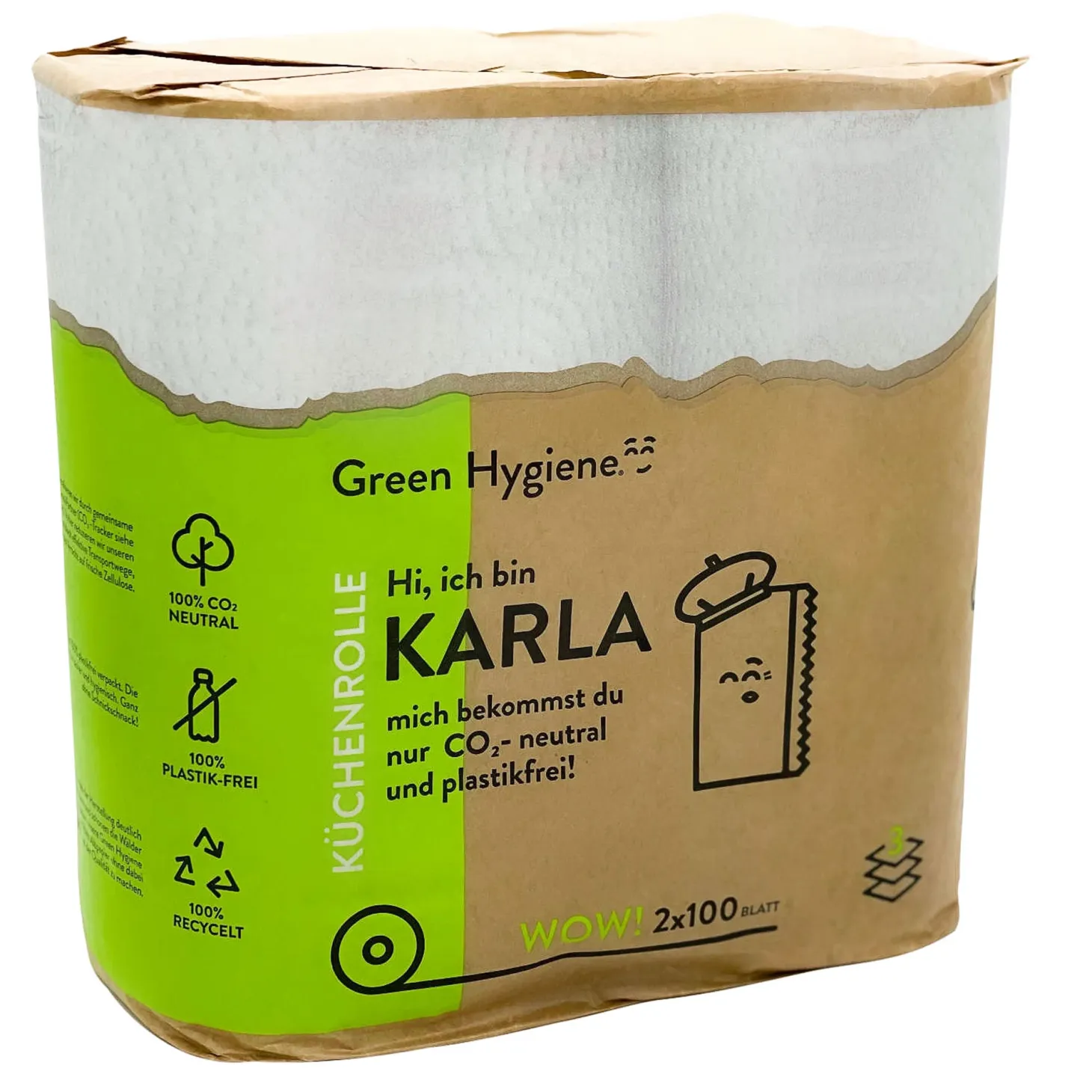 Green Hygiene KARLA Küchenrollen Recycling 3-lagig, hochweiß