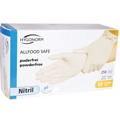 Hygonorm Allfood Safe Nitrilhandschuhe weiß puderfrei, VE 2500 Stück