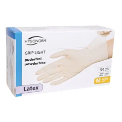 Hygonorm Grip Light Latexhandschuhe weiß puderfrei, VE 1000 Stück