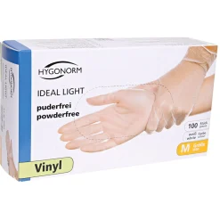 Hygonorm Ideal Light Vinylhandschuhe transparent puderfrei, VE 1000 Stück