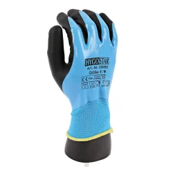 Hygostar Allfood Nitril Feinstrickhandschuhe mit Nitril-Beschichtung blau/schwarz, VE 120 Paar