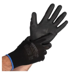 Hygostar Black Ace Arbeitshandschuhe mit Polyurethan-Beschichtung schwarz, VE 120 Paar