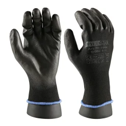 Hygostar Black Ace Touch Feinstrickhandschuhe mit Polyurethan-Beschichtung schwarz, VE 120 Paar