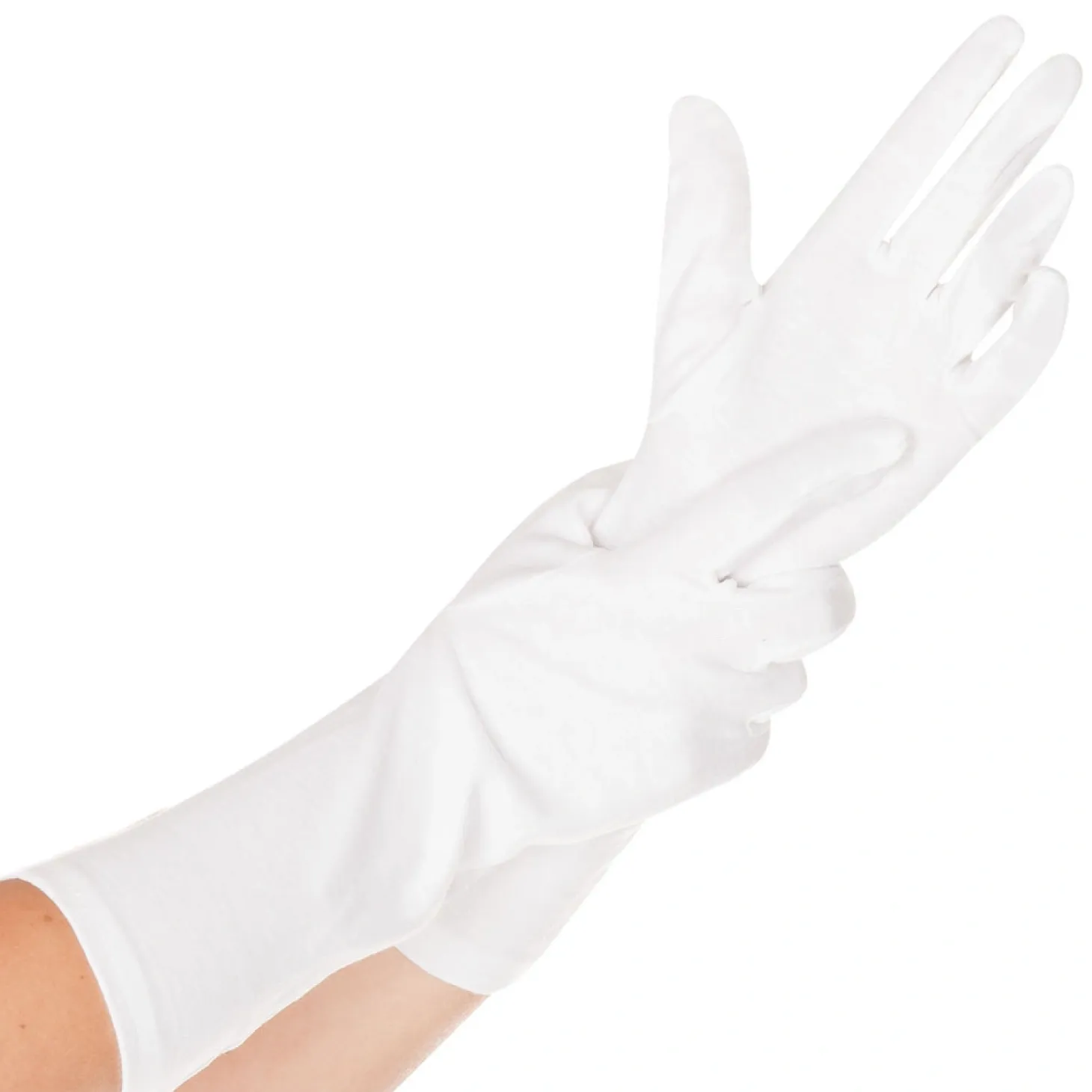 Hygostar Blanc Extra Long Baumwollhandschuhe weiß, VE 300 Paar