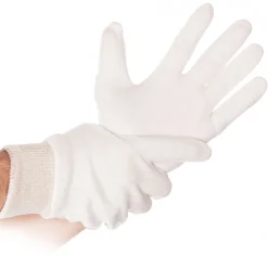 Hygostar Cuff Baumwollhandschuhe natur paarweise verpackt, VE 300 Paar