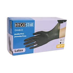 Hygostar Diablo Latexhandschuhe schwarz puderfrei, VE 1000 Stück