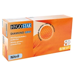 Hygostar Diamond Grip Nitrilhandschuhe orange puderfrei, VE 500 Stück