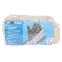 Hygostar Dotty Strick Arbeitshandschuhe mit PVC-Beschichtung natur/schwarz, VE 300 Paar