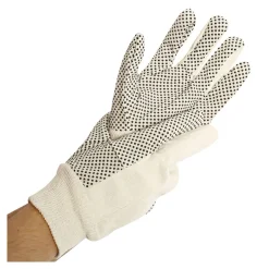 Hygostar Dotty Strick Arbeitshandschuhe mit PVC-Beschichtung natur/schwarz, VE 300 Paar