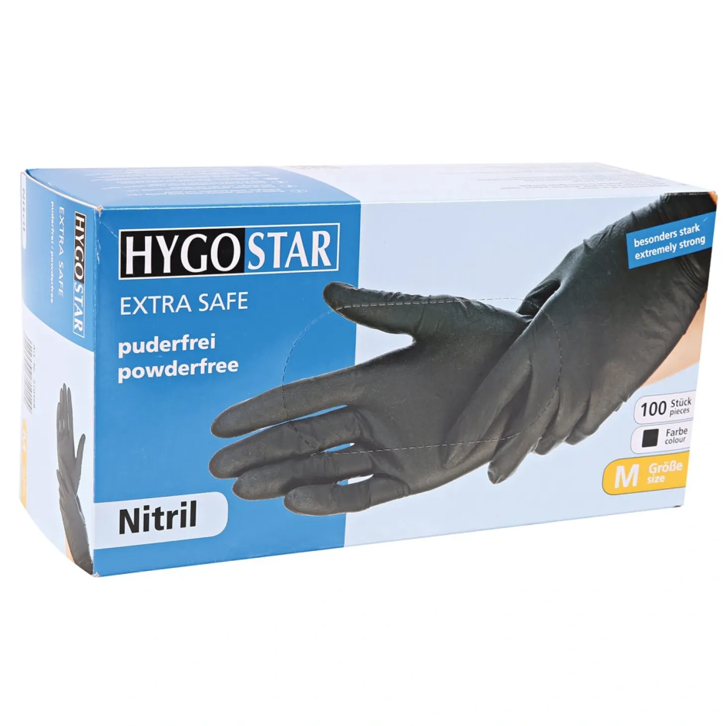 Hygostar Extra Safe Nitrilhandschuhe schwarz puderfrei, VE 1000 Stück