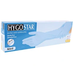 Hygostar Extra Safe Superlong 40 cm Nitrilhandschuhe blau puderfrei, VE 500 Stück