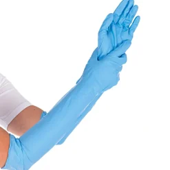 Hygostar Extra Safe Superlong 50 cm Nitril-Handschuhe blau puderfrei, VE 500 Stück