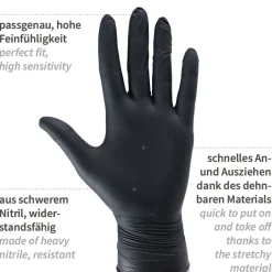 Hygostar Extra Safe Super Stretch Nitrilhandschuhe schwarz puderfrei, VE 1000 Stück